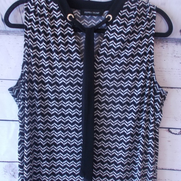 Ivanka Trump black white sleeveless dress medium - Picture 3 of 7